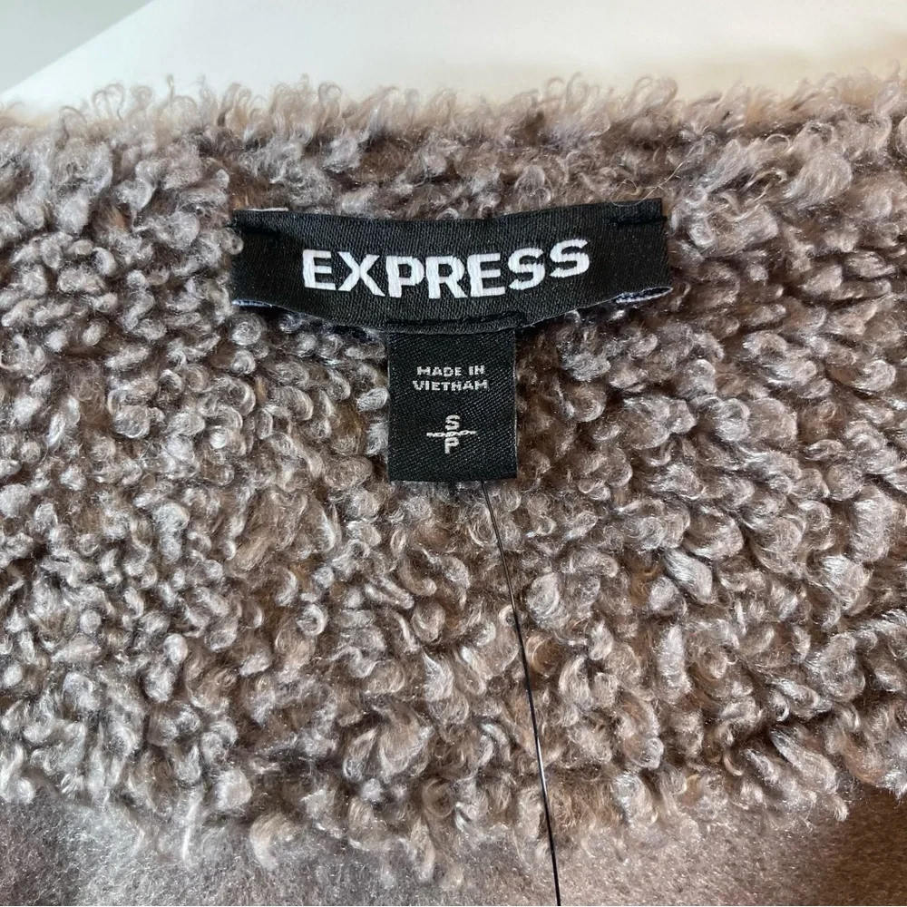💙NWT! Express Open Front Sherpa Sweater Cardigan - Picture 2 of 11